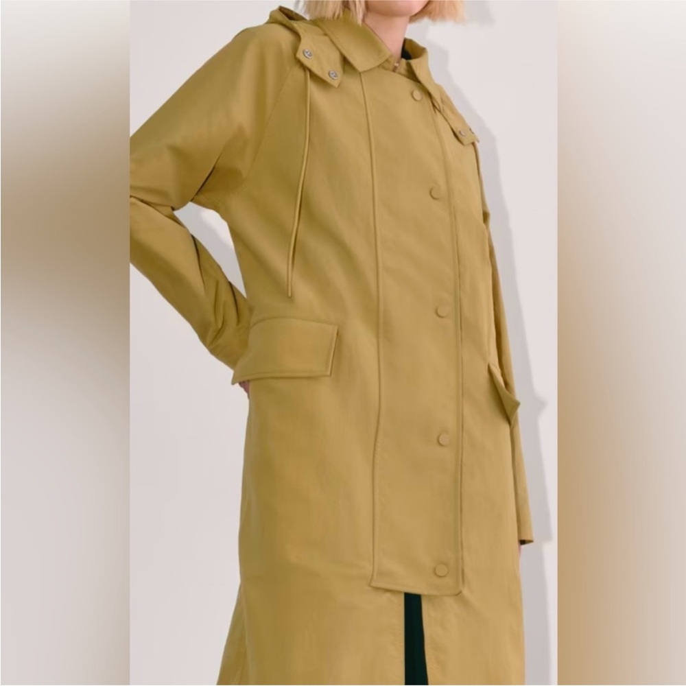 Everlane Oversized Anorak Trench Coat Women's Hooded Long - Fennel Seed, NWT - Picture 2 of 8